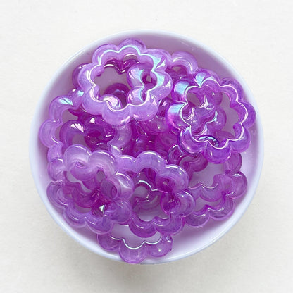 38mm AB Flower Shape Acrylic Focal Loop Frame with 2 Hole