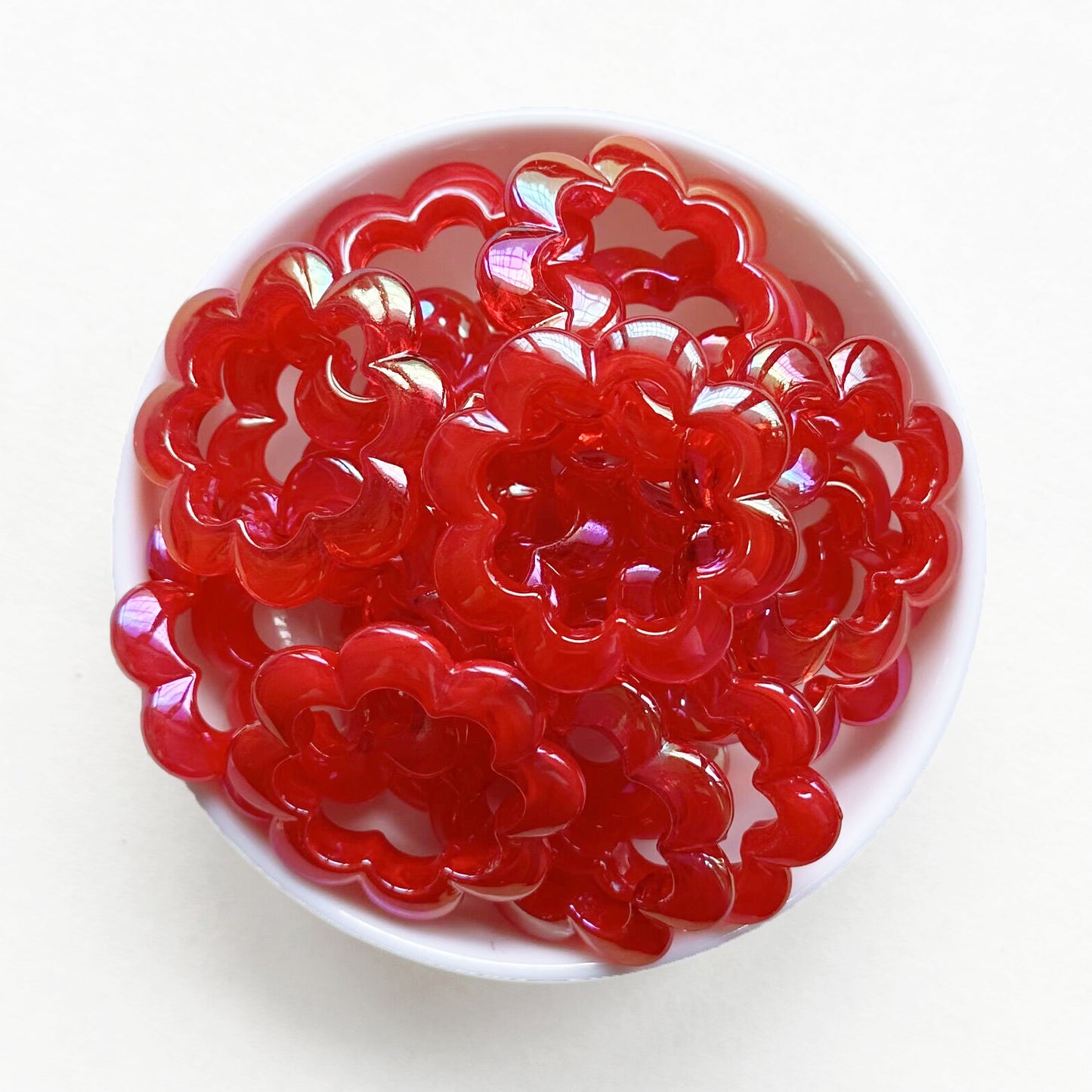 38mm AB Flower Shape Acrylic Focal Loop Frame with 2 Hole