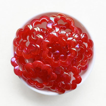 38mm AB Flower Shape Acrylic Focal Loop Frame with 2 Hole