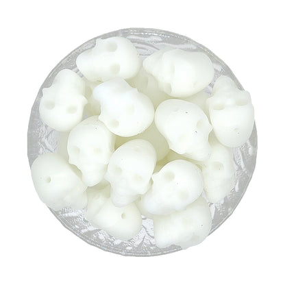 Glow In The Dark/Luminous Transparent White Skull Focal Beads