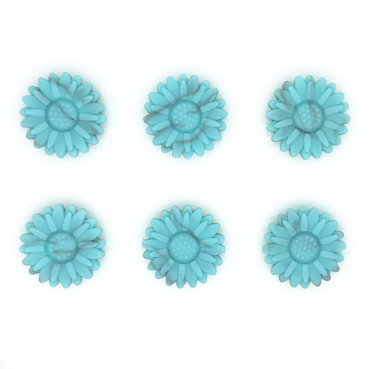 30mm Turquoise Marble Sunflower Silicone Focal Beads