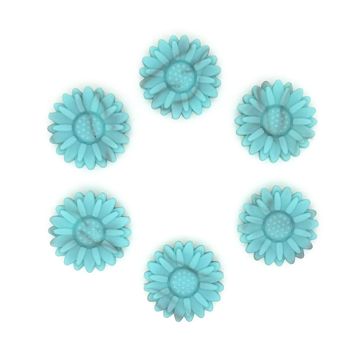30mm Turquoise Marble Sunflower Silicone Focal Beads