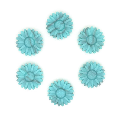 30mm Turquoise Marble Sunflower Silicone Focal Beads