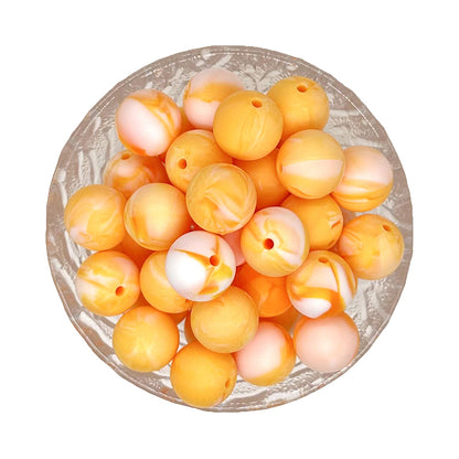 15mm New Tie-dye Silicone Beads - Round