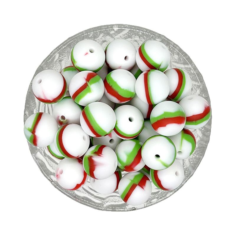 15mm New Tie-dye Silicone Beads - Round