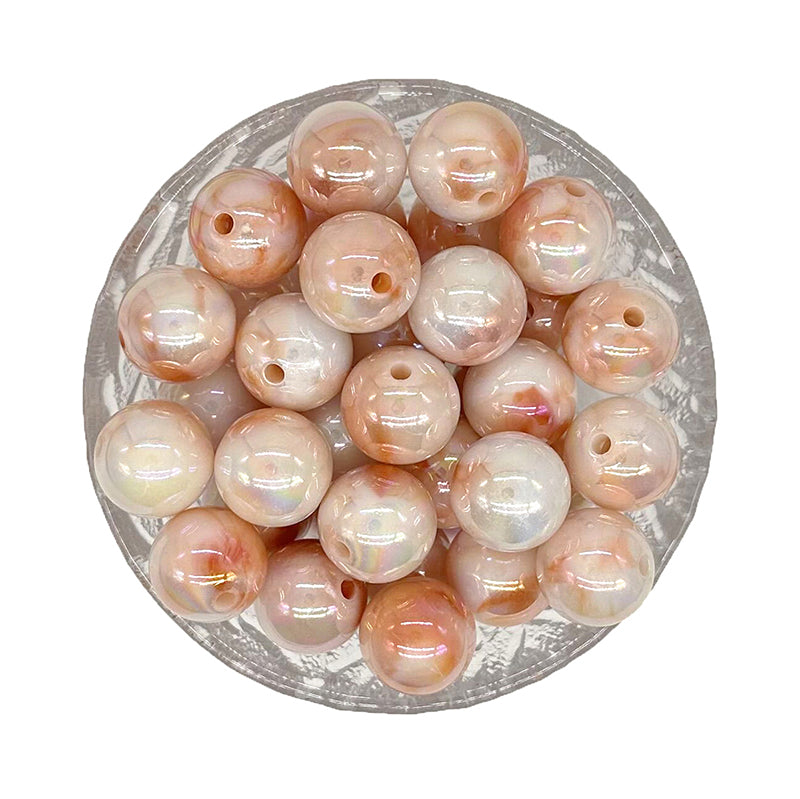16mm Round Marble Shimmer Acrylic Beads