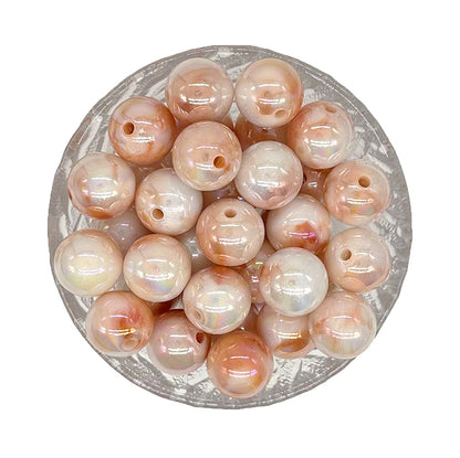 16mm Round Marble Shimmer Acrylic Beads
