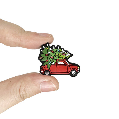 Christmas Tree in Red Car Focal