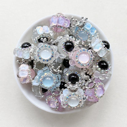 Fancy Crown Gem Rhinestone Beads Focal Beads