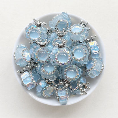 Fancy Crown Gem Rhinestone Beads Focal Beads