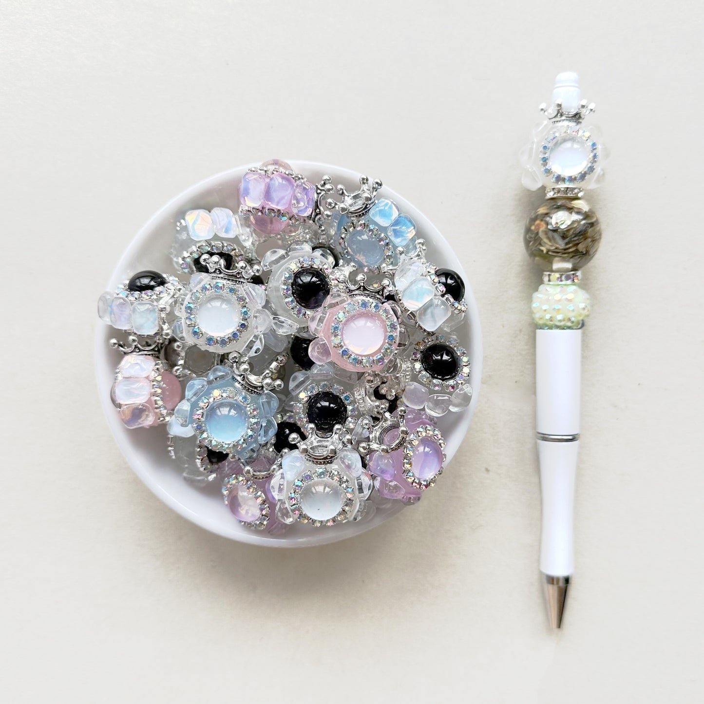 Fancy Crown Gem Rhinestone Beads Focal Beads