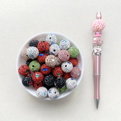 16mm Sparkle Rhinestone Polymer Clay Beads