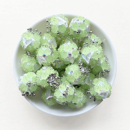 Fancy Fishtail Rose Flower Ball Floral Dangly Beads