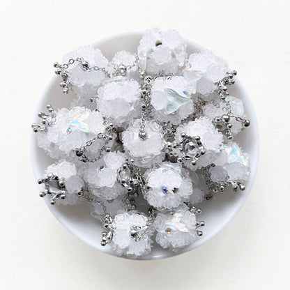 Fancy Fishtail Rose Flower Ball Floral Dangly Beads