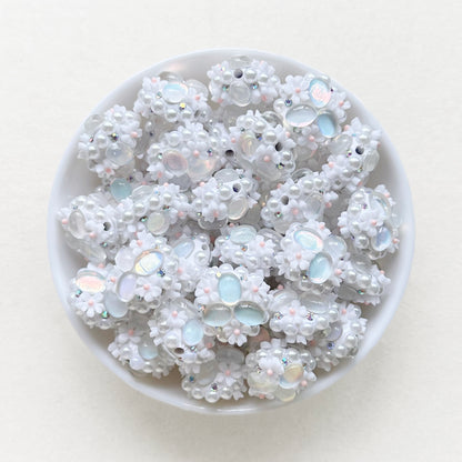 Gem Flower Pearls Polymer Clay Fancy Beads