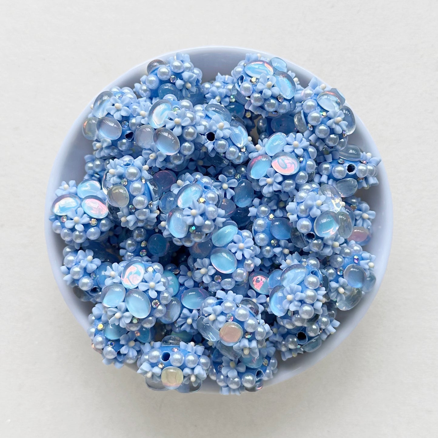 Gem Flower Pearls Polymer Clay Fancy Beads