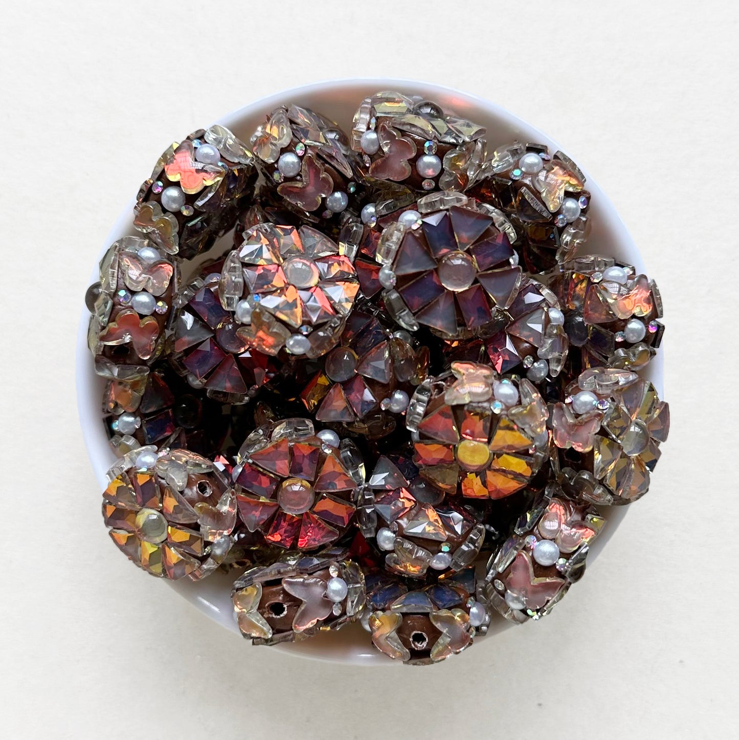Fancy Gem Rhinestone Polymer Clay Beads