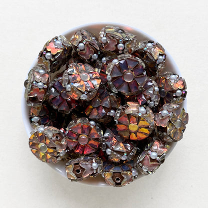 Fancy Gem Rhinestone Polymer Clay Beads