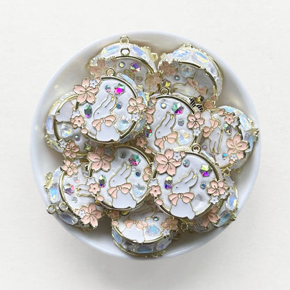 Rhinestone Enamel Polymer Clay Beads, Sparkle Beads, Enamel Fancy Beads
