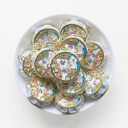 Rhinestone Enamel Polymer Clay Beads, Sparkle Beads, Enamel Fancy Beads
