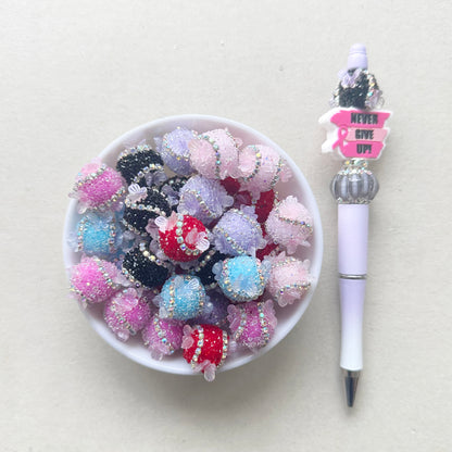 Fancy Crystal Sugar Beads, Butterfly Rhinestone Beads