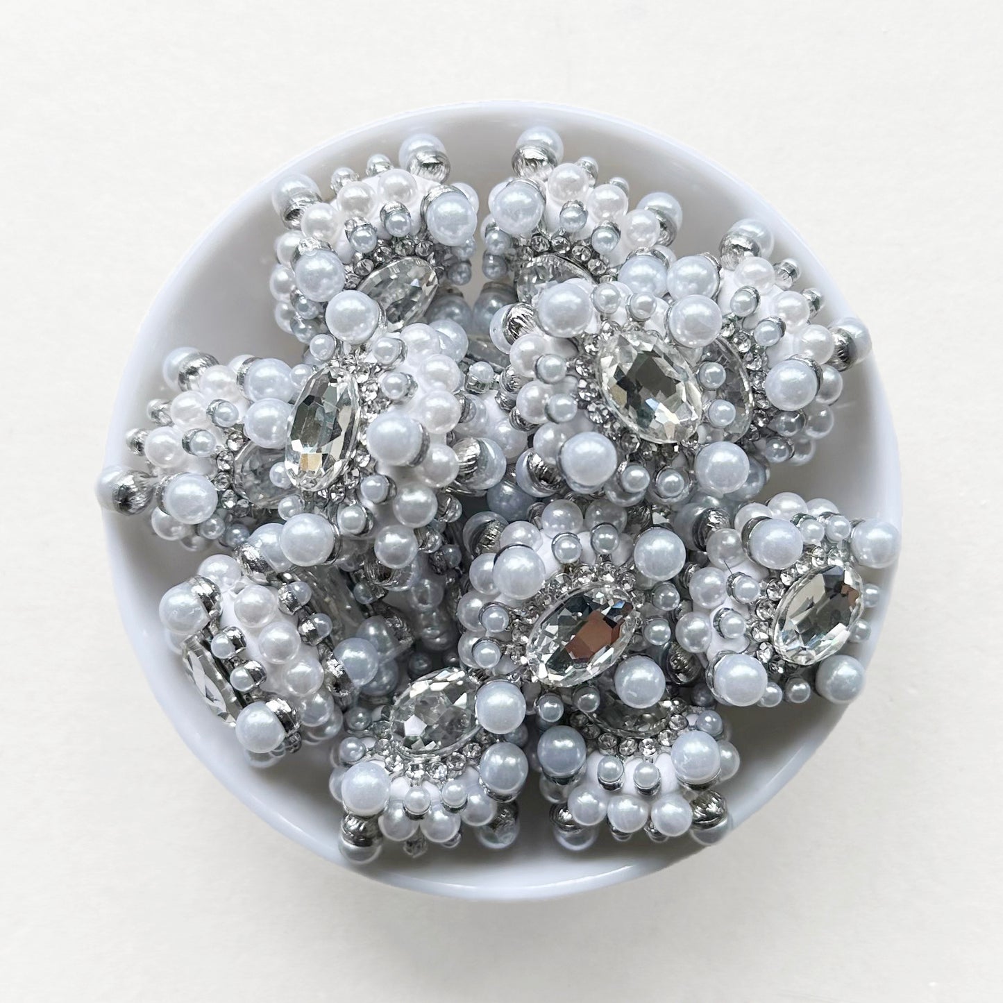 Pearls Gem Clay Fancy Beads, Pen Focals, Fancy Rhinestone Beads