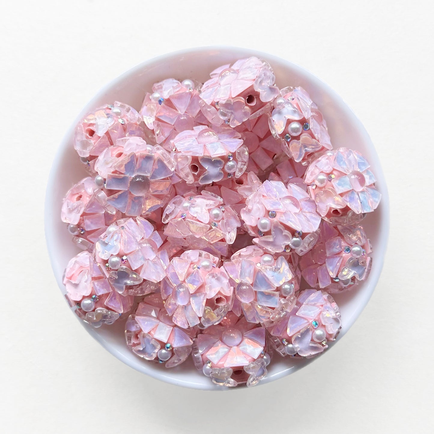 Fancy Gem Rhinestone Polymer Clay Beads