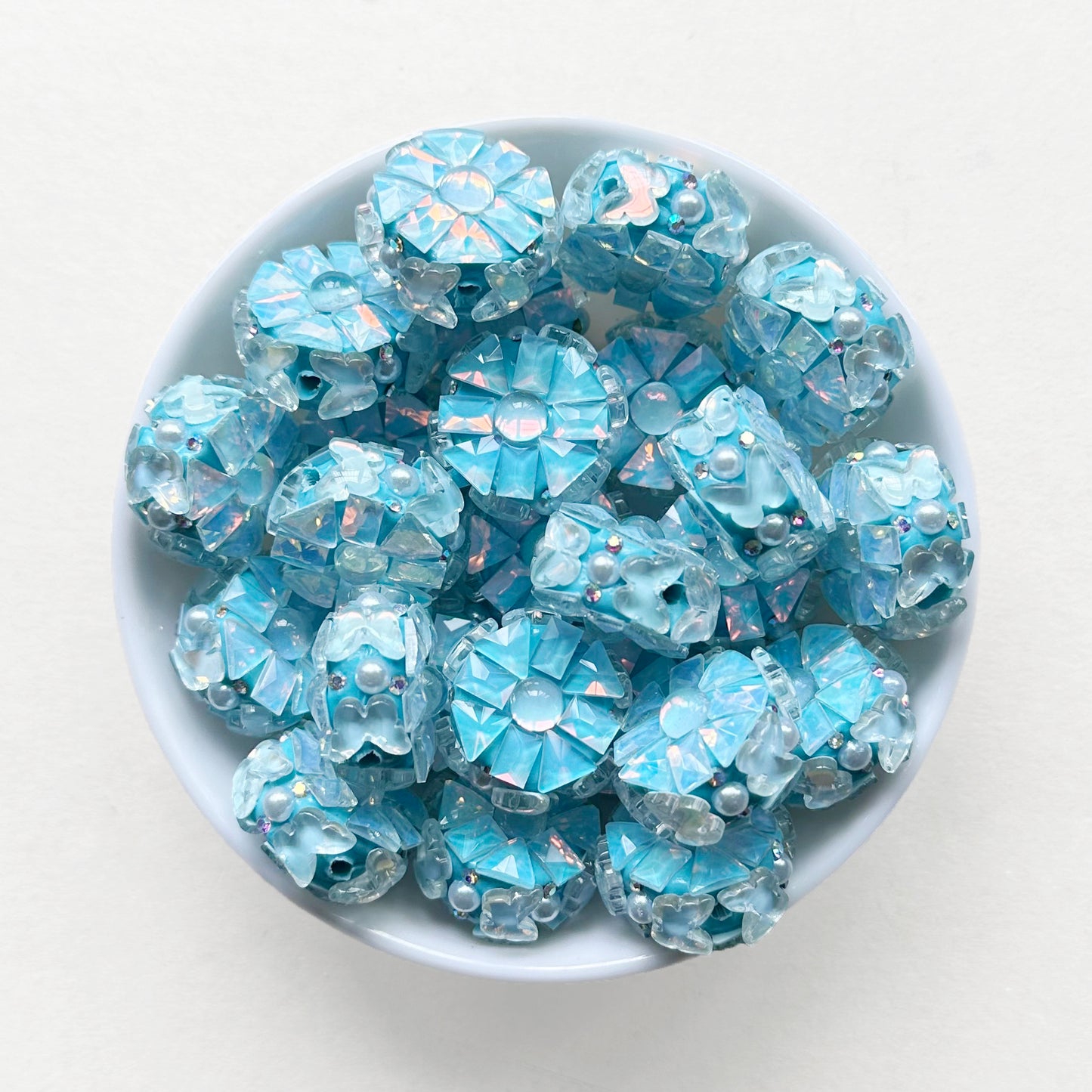 Fancy Gem Rhinestone Polymer Clay Beads