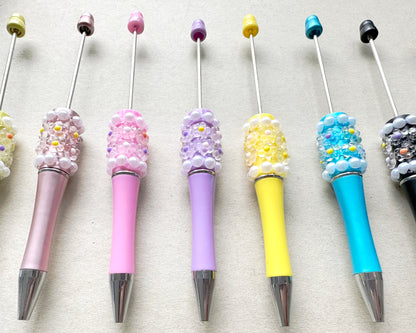 Fancy Pearl Floral Beadable Pen, Pen Bar Blanks for Beading