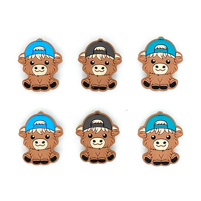 Highland Cow Wearing Cap Focal