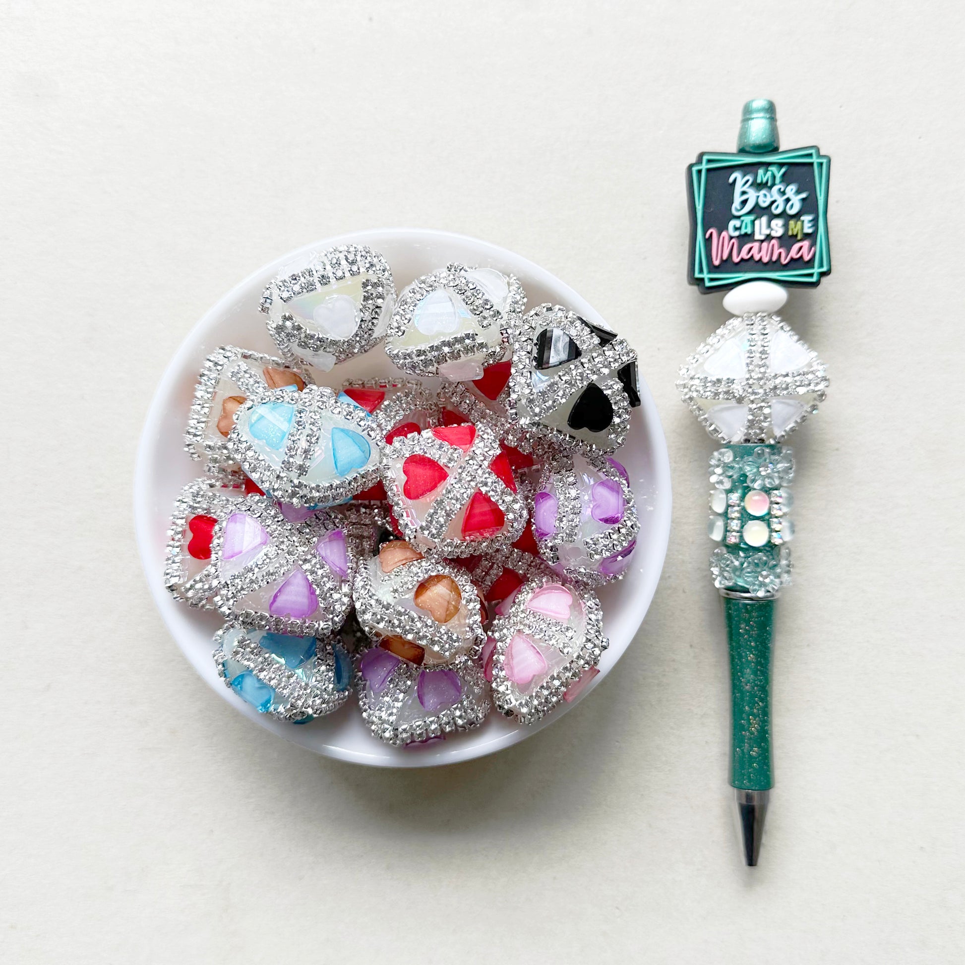 Rhinestone Chain Pave Crystal Fancy Beads, Acrylic Beads