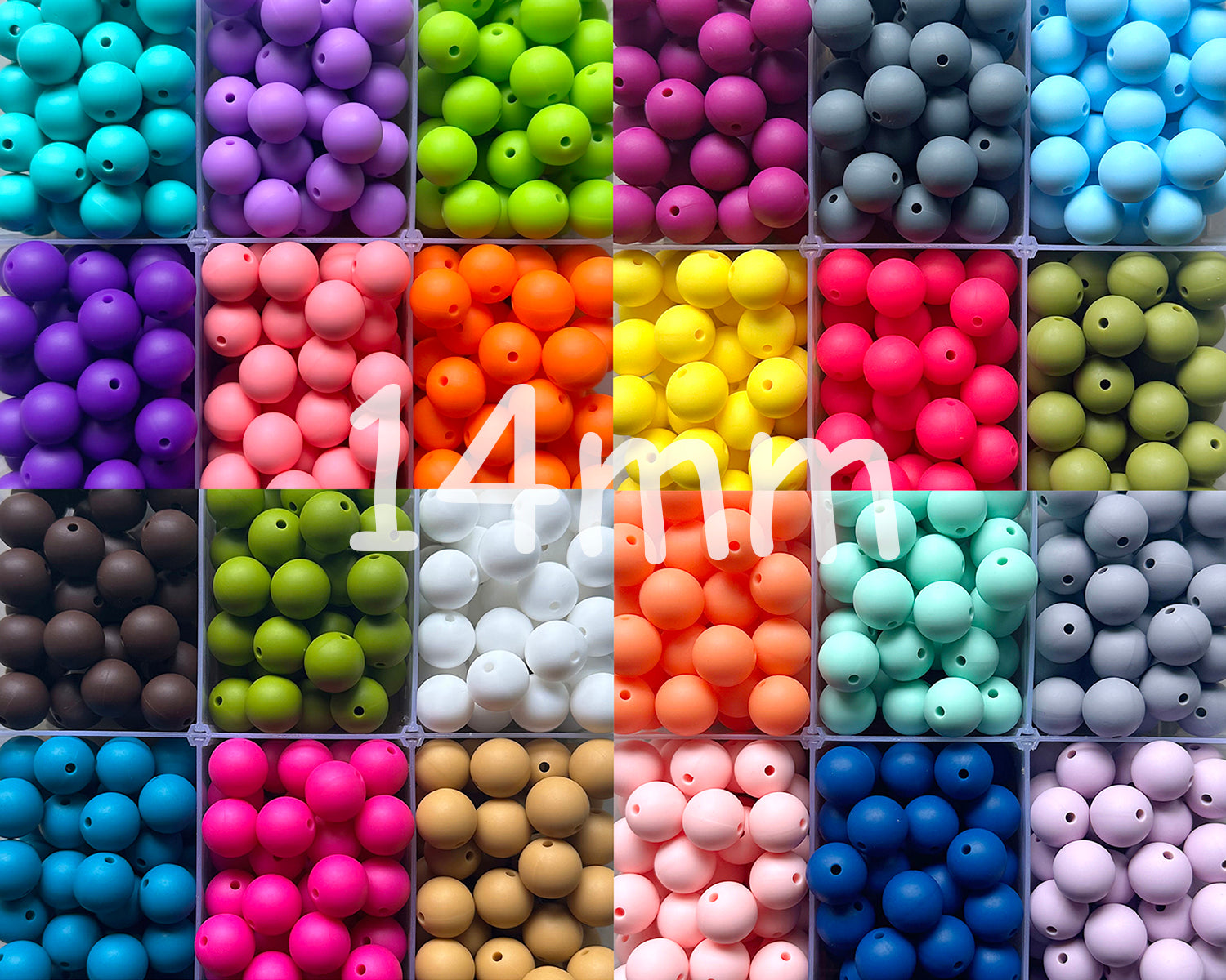 14mm Round Silicone Beads Wholesale, Loose, Pearl Ball