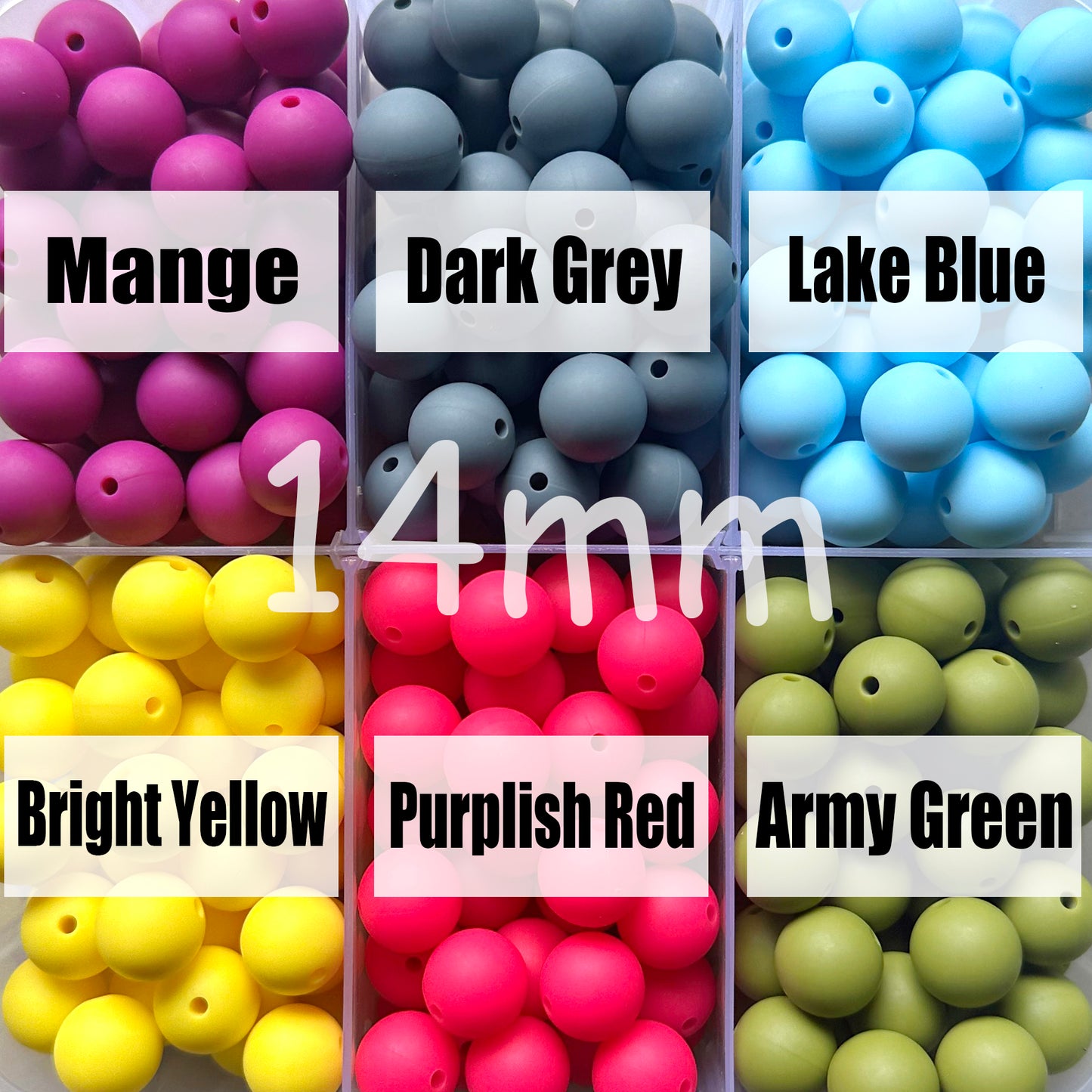 14mm Round Silicone Beads Wholesale, Loose, Pearl Ball