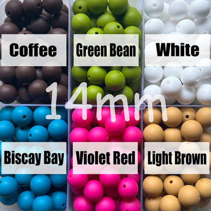 14mm Round Silicone Beads Wholesale, Loose, Pearl Ball