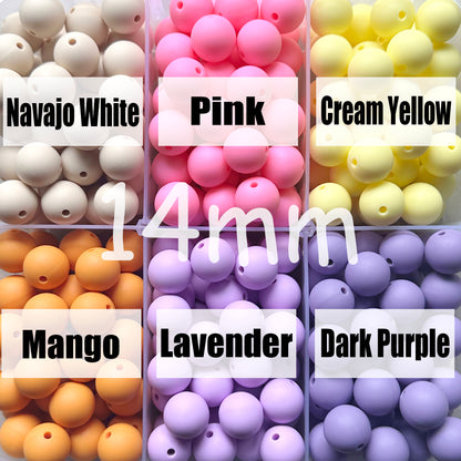 14mm Round Silicone Beads Wholesale, Loose, Pearl Ball