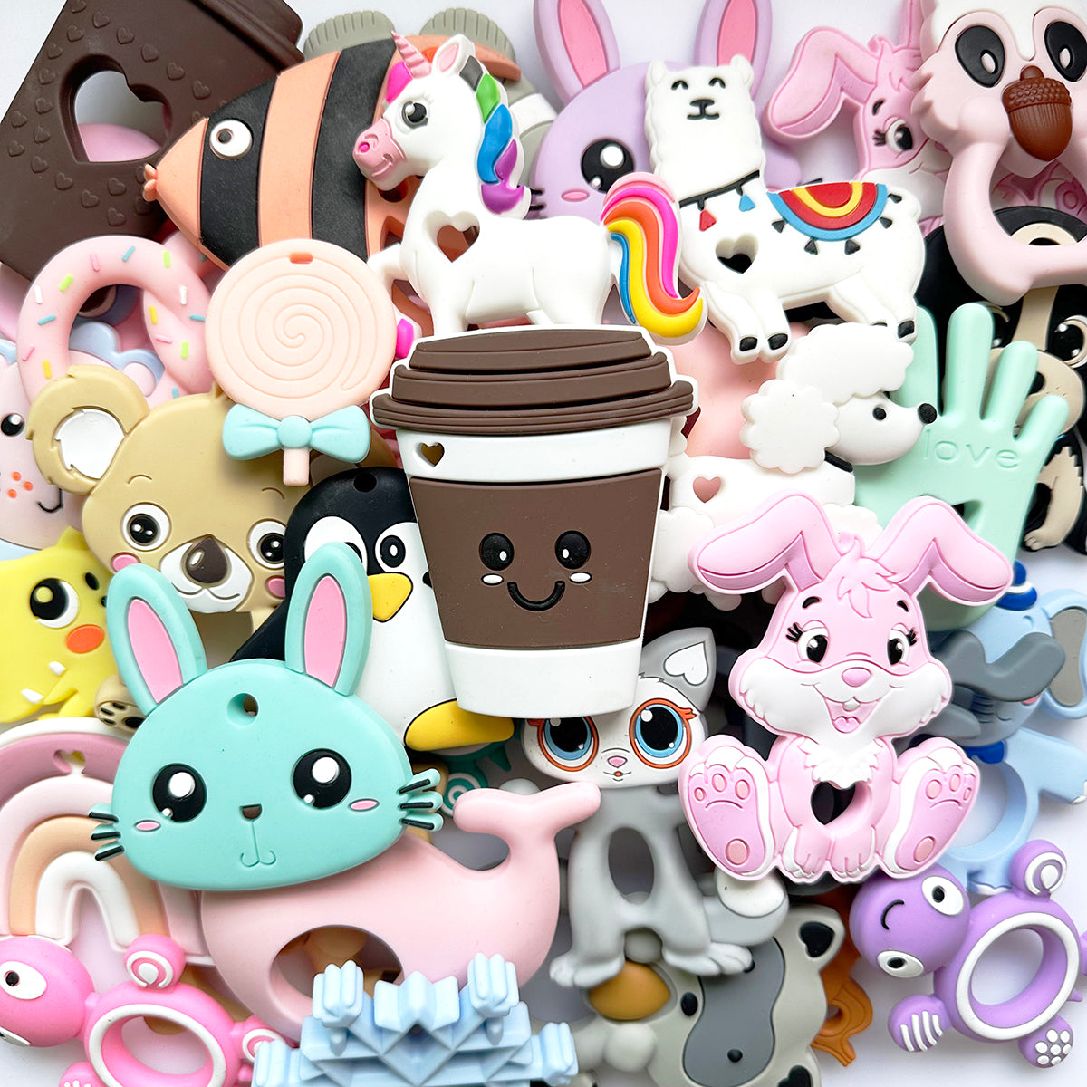 Silicone Baby Teether - Random Assorted 10Pcs