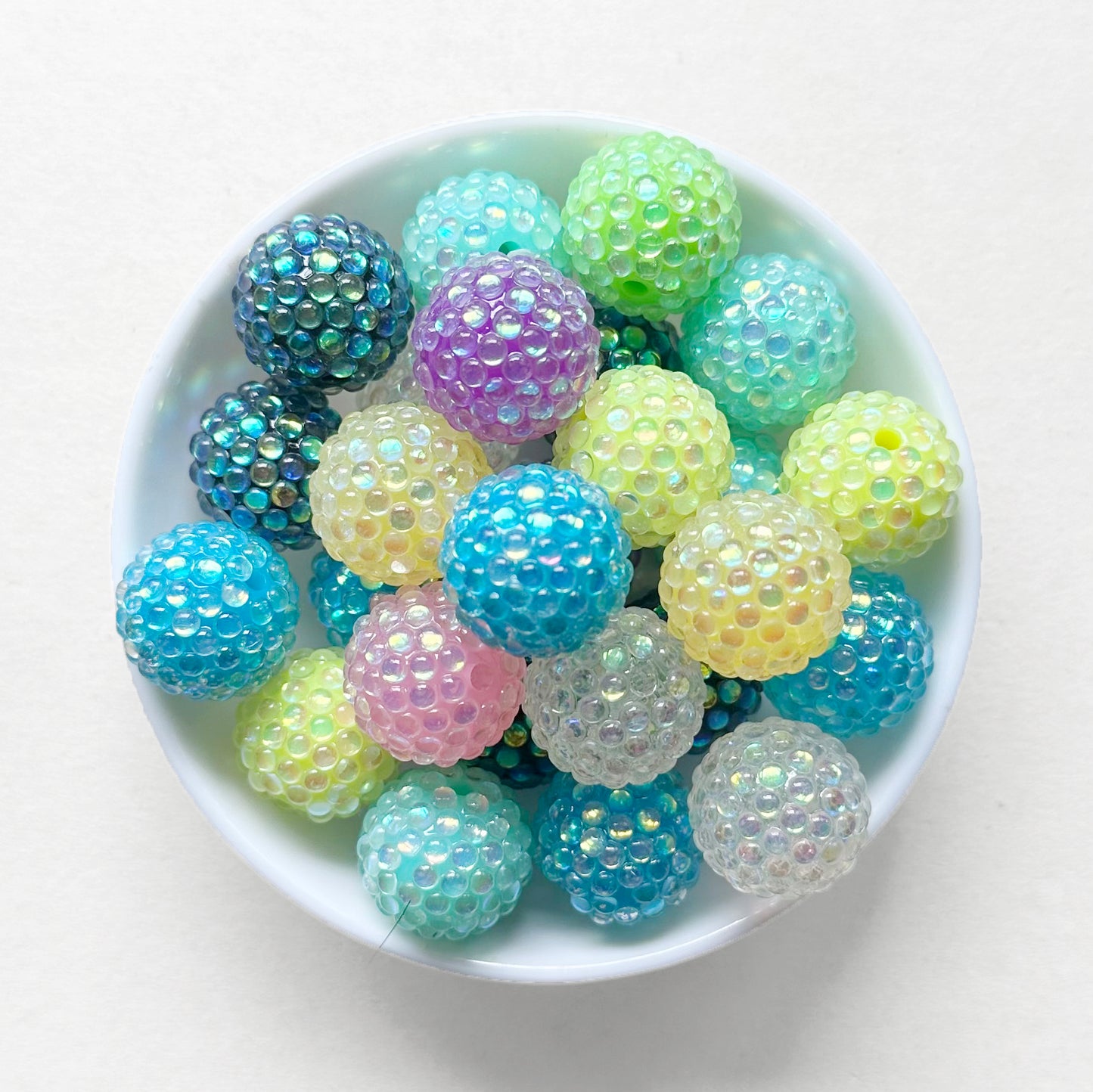 20mm Iridescent Bubblegum Rhinestone Bead
