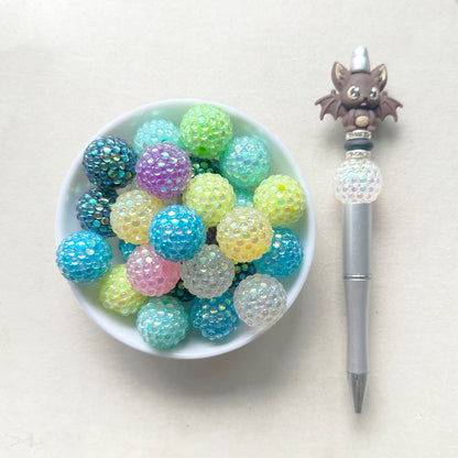 20mm Iridescent Bubblegum Rhinestone Bead