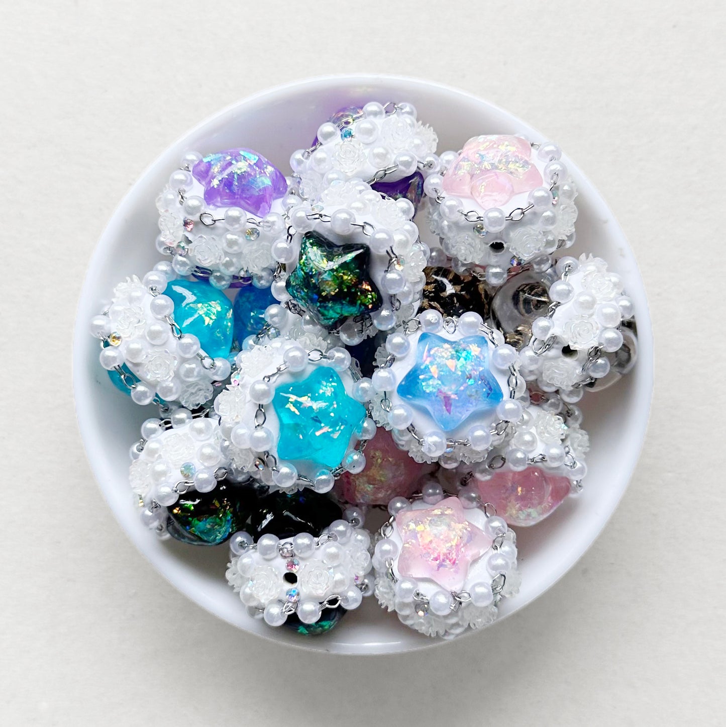 Flake Star Pearl Fancy Beads,Polymer Clay Beads