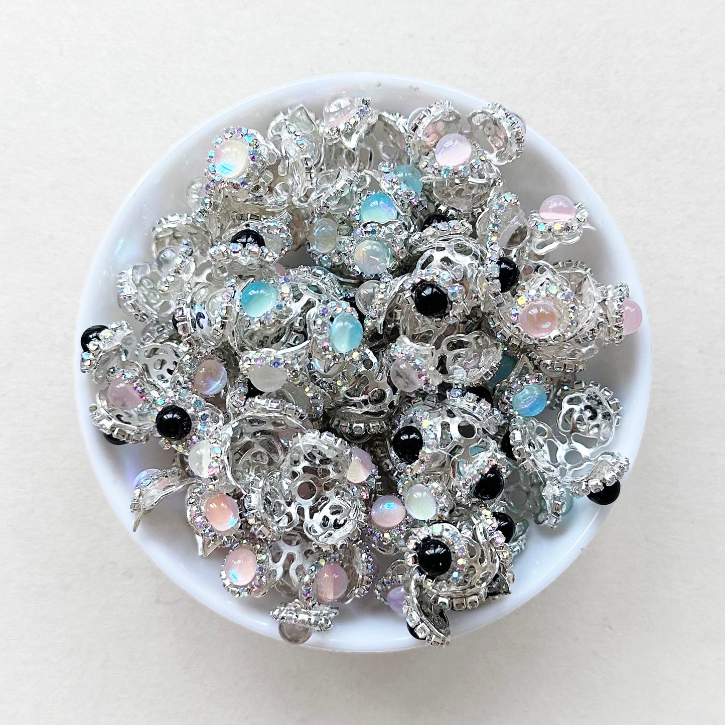 Sparkle Bead Cap With Crystal