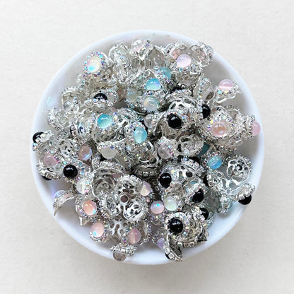 Sparkle Bead Cap With Crystal