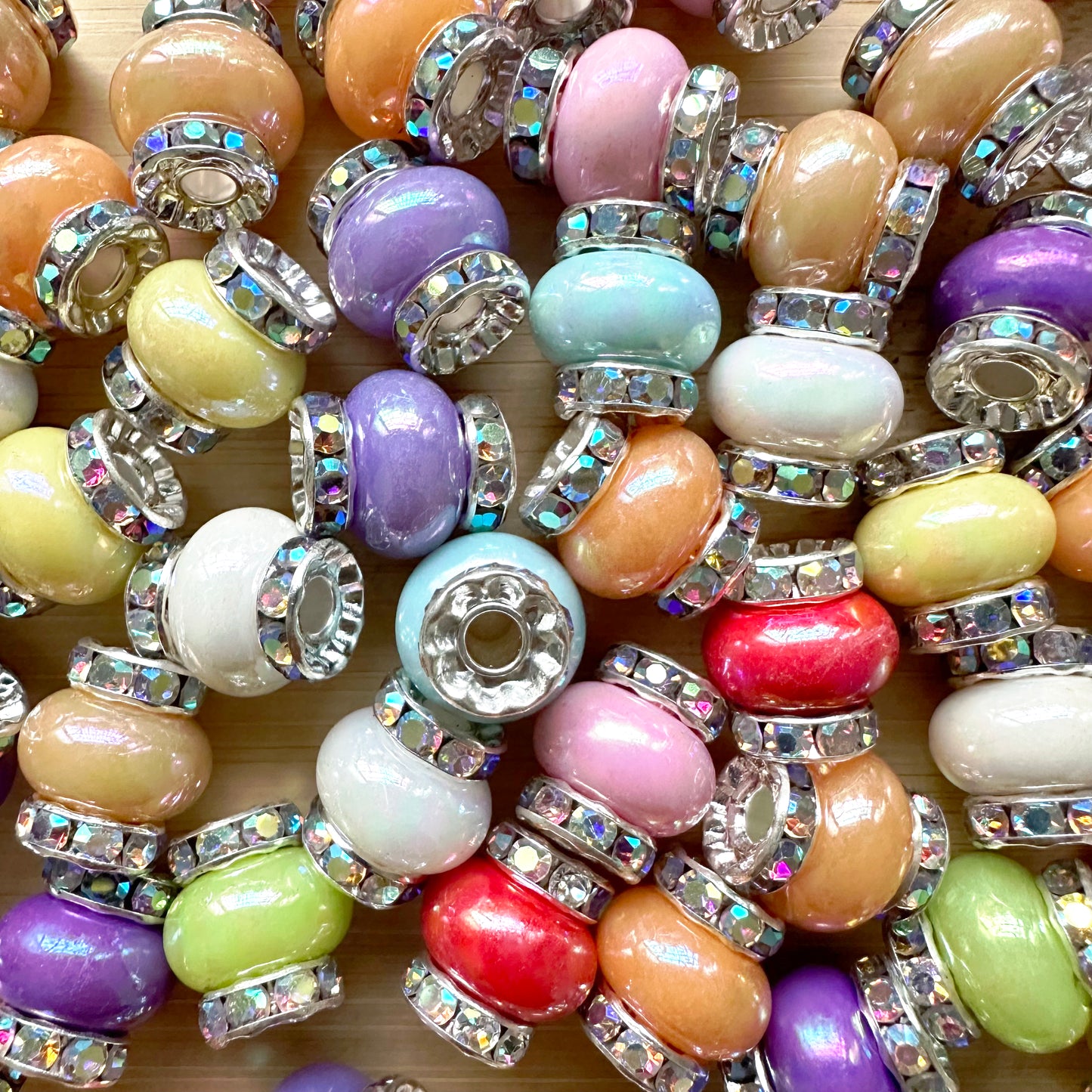 15*13mm Rhinestone Spacer Beads,Acrylic Spacer,Fancy Spacer