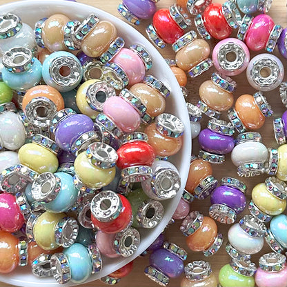 15*13mm Rhinestone Spacer Beads,Acrylic Spacer,Fancy Spacer