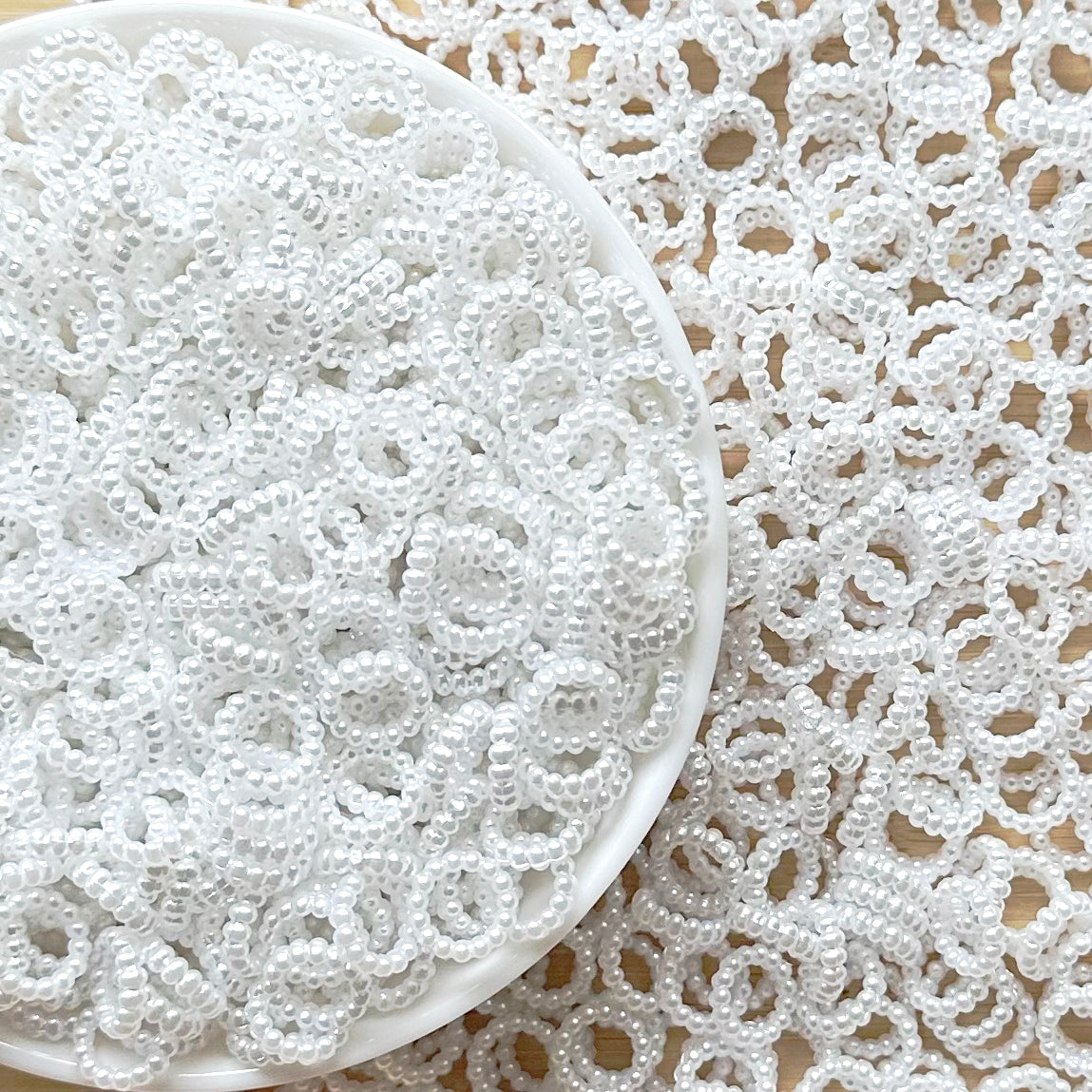100Pcs 10mm White Faux Pearl Acrylic Spacers