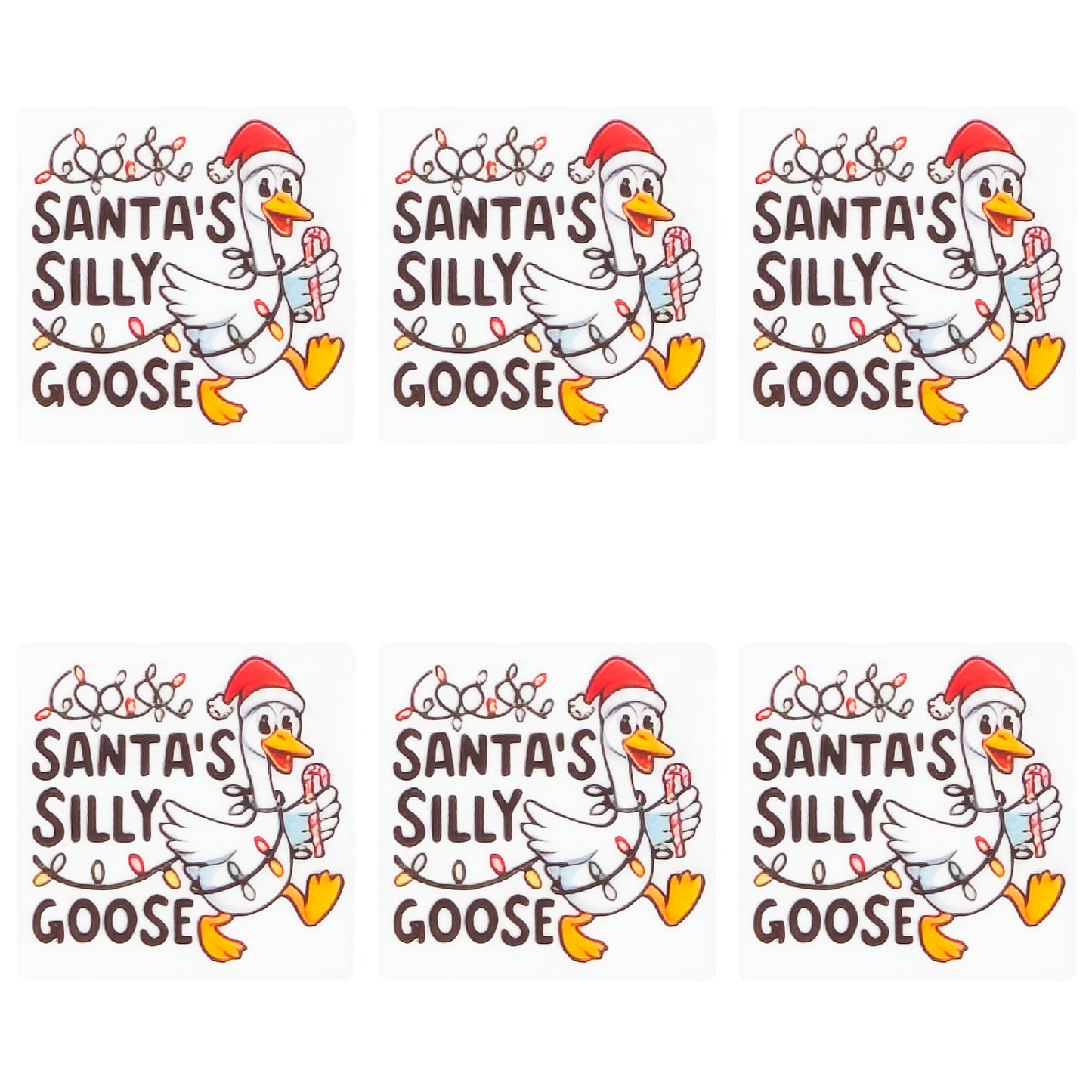 Santa's Silly Goose Square Print Focal