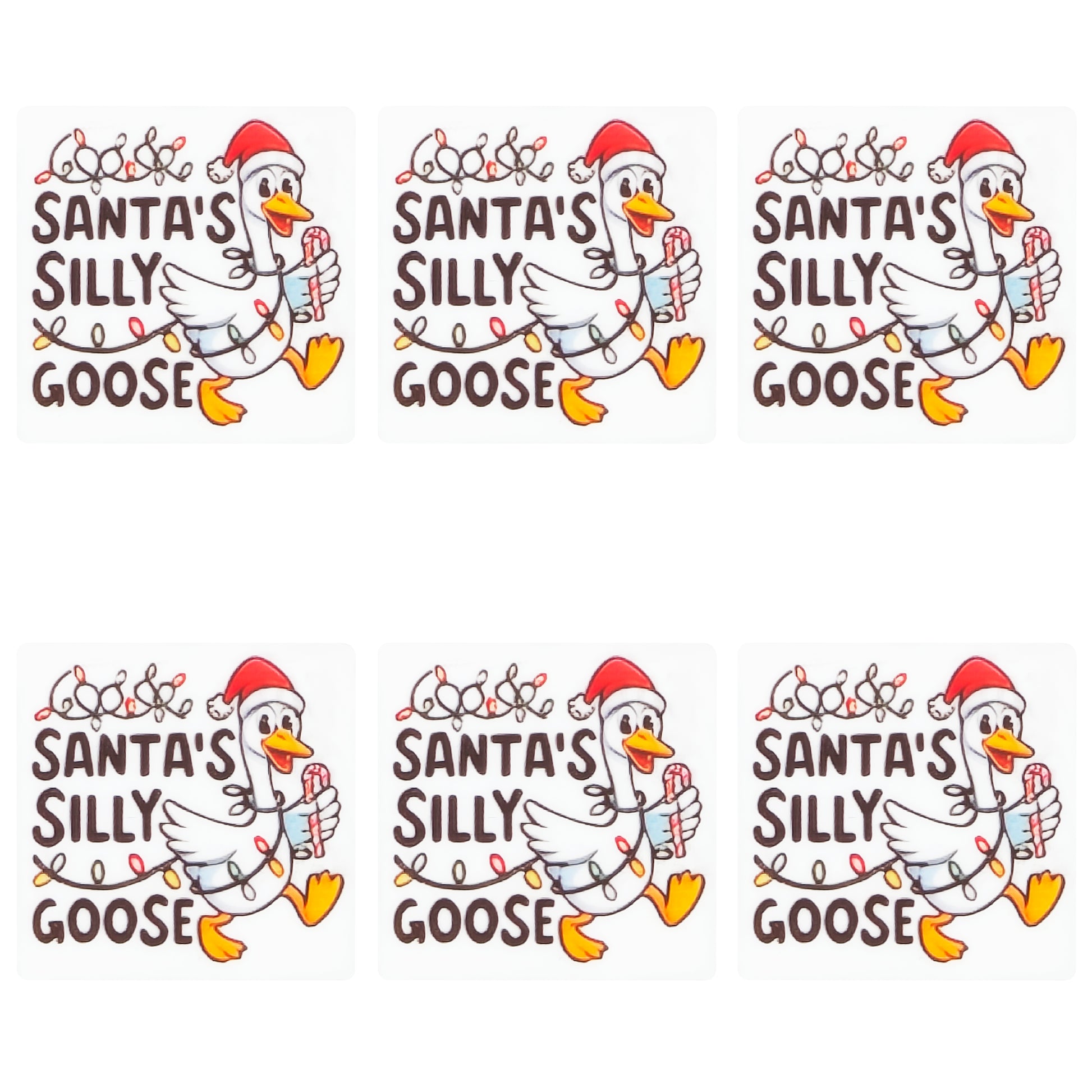 Santa's Silly Goose Square Print Focal
