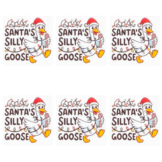 Santa's Silly Goose Square Print Focal