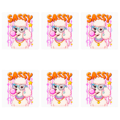 Sassy Poodle Square Print Focal