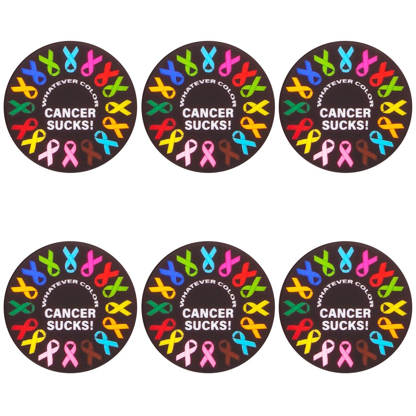 Whatever Color Cancer Sucks Flat Round Print Focal
