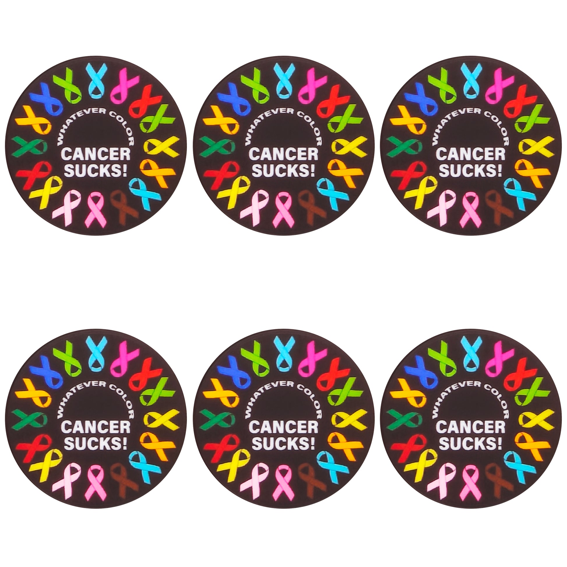 Whatever Color Cancer Sucks Flat Round Print Focal